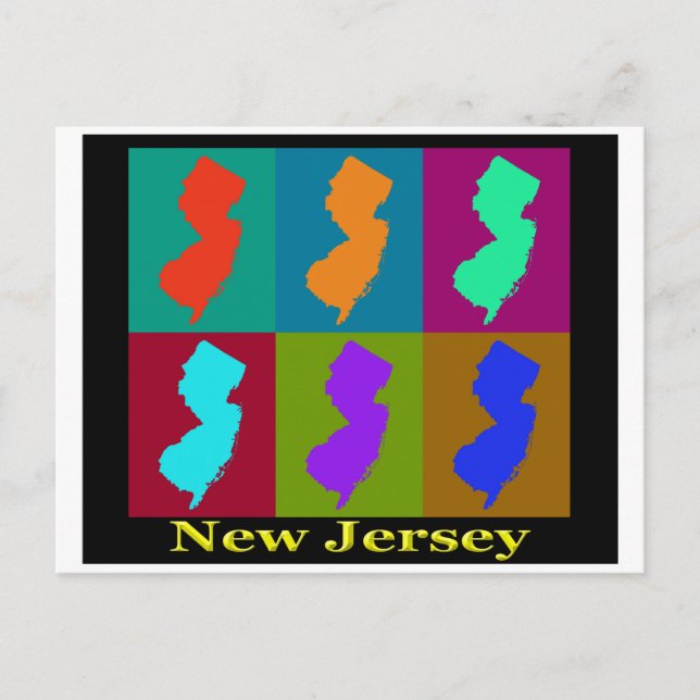 New Jersey Map Postcard (Front)