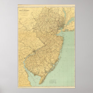 New Jersey Map Poster