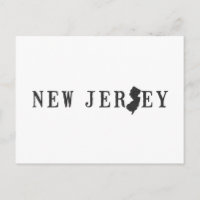New Jersey Map Shaped Letter State Word Art Black