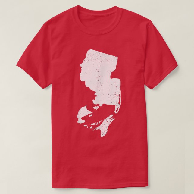 New Jersey Map Snowmobile Riding Winter Sports Sno T-Shirt (Design Front)