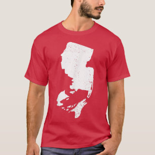 New Jersey Map Snowmobile Riding Winter Sports Sno T-Shirt