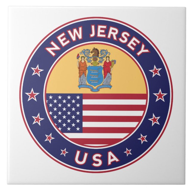 New Jersey, New Jersey sticker, phone case, bag Tile (Front)