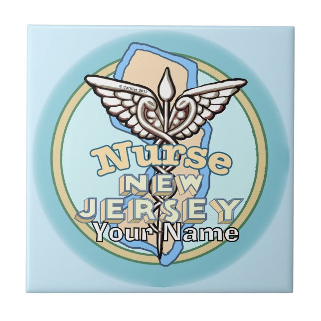 New Jersey Nurse Caduceus Tile (Front)