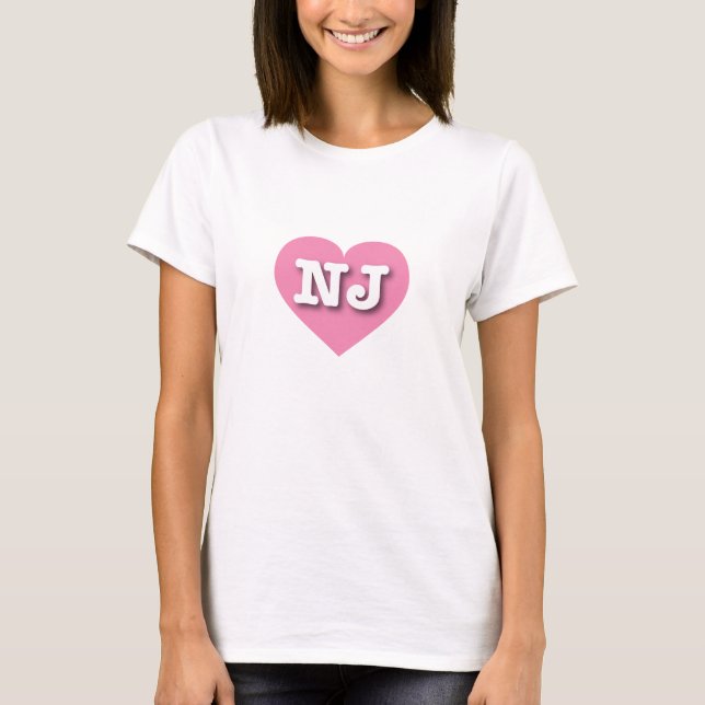 New Jersey Pink Heart - I love NJ T-Shirt (Front)