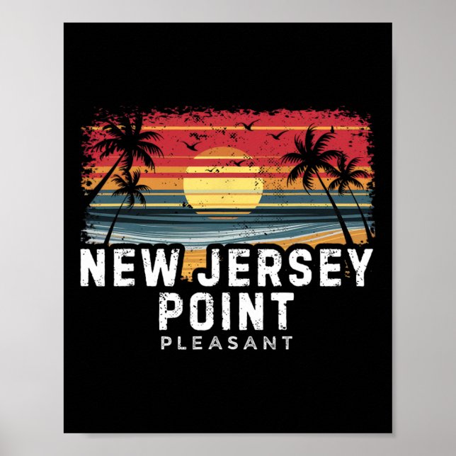 New Jersey Point Pleasant Surfboard Beach  Poster (Front)