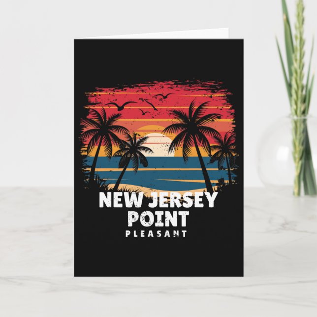 New Jersey Point Pleasant Surfboarder Palm Tree So Card (Front)