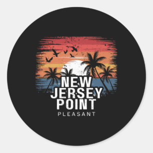 New Jersey Point Pleasant Surfing Surfer Classic Round Sticker