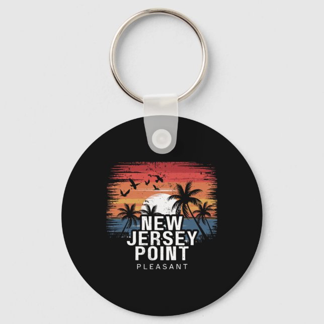 New Jersey Point Pleasant Surfing Surfer  Key Ring (Front)