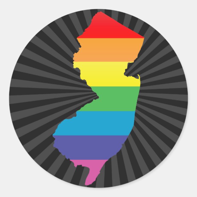new jersey pride. classic round sticker (Front)