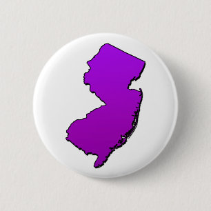 New Jersey Purple Outline 6 Cm Round Badge