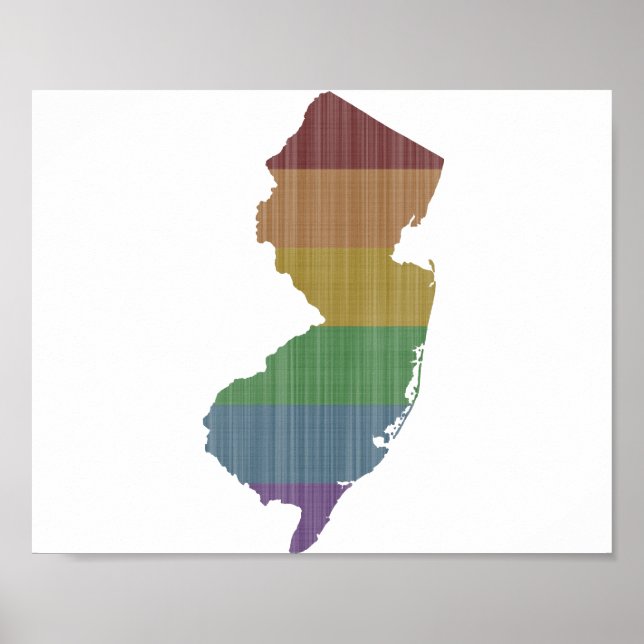 New Jersey Rainbow Gay Pride Poster (Front)