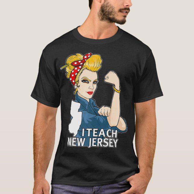 New Jersey Red For Ed Blonde Hair Strong Teacher G T-Shirt (Front)