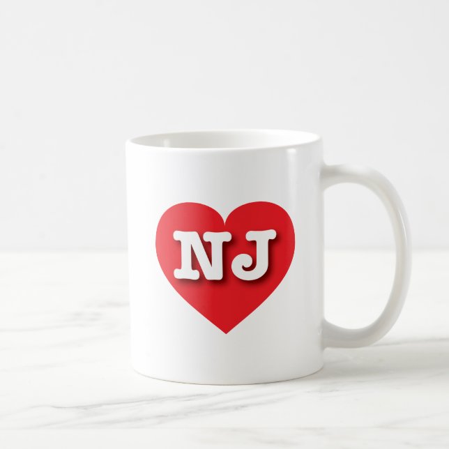 New Jersey Red Heart - I love NJ Coffee Mug (Right)