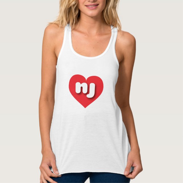 New Jersey Red Heart - I love NJ Singlet (Front)