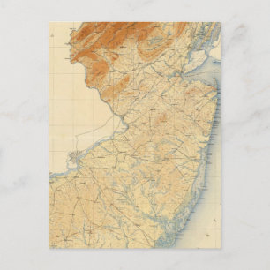 New Jersey Relief Map Postcard