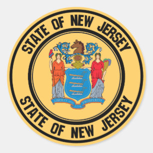 New Jersey Round Emblem Classic Round Sticker