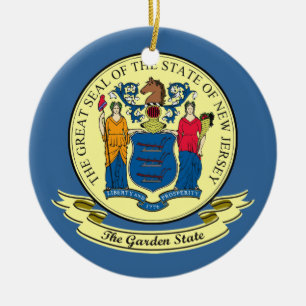 New Jersey Seal Ceramic Tree Decoration