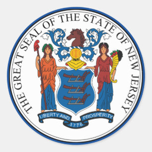 New Jersey Seal Round Sticker