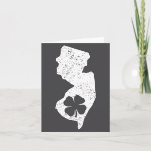 New Jersey Shamrock Lucky Ireland Irish St Patrick Card