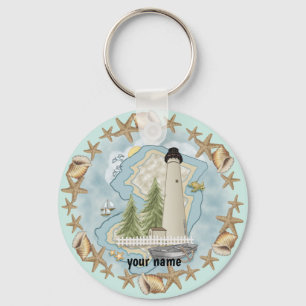 New Jersey Shells Lighthouse  Key Ring