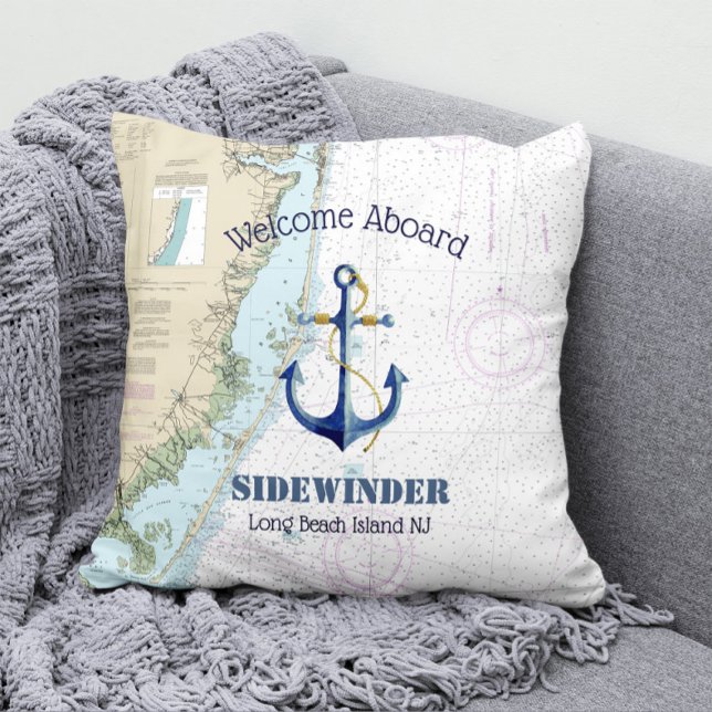 New Jersey Shore Authentic Nautical Boat Name Cushion (Creator Uploaded)