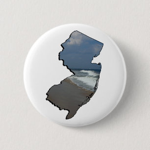 New Jersey Shore State Outline 6 Cm Round Badge