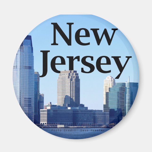 New Jersey Skyline with New Jersey in the Sky Magnet (Front)