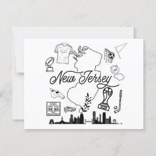 New Jersey Sports Icons Postcard. Postcard