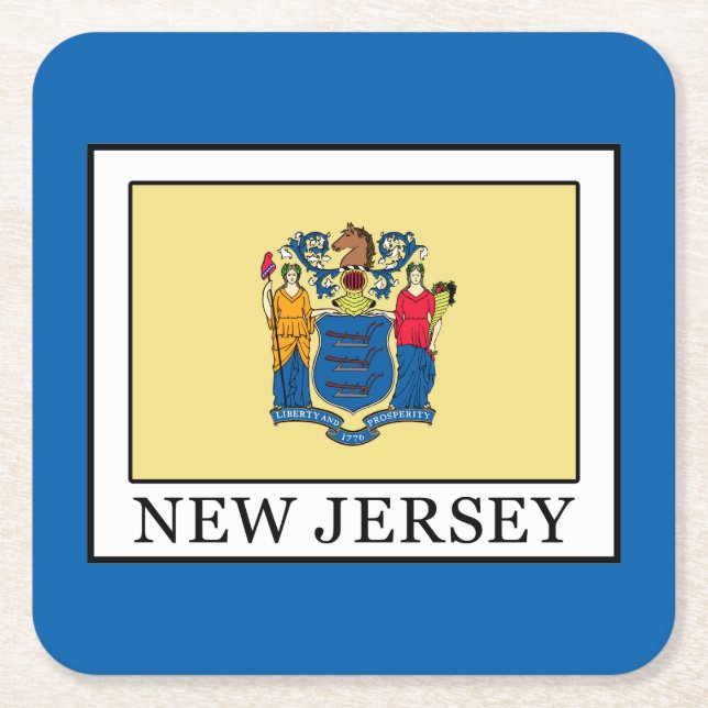 New Jersey Square Paper Coaster (Front)
