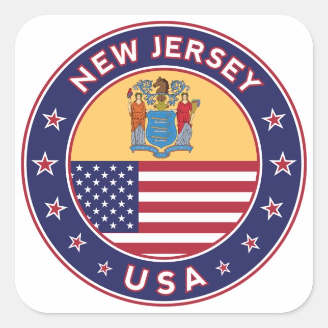 New Jersey Square Sticker (Front)