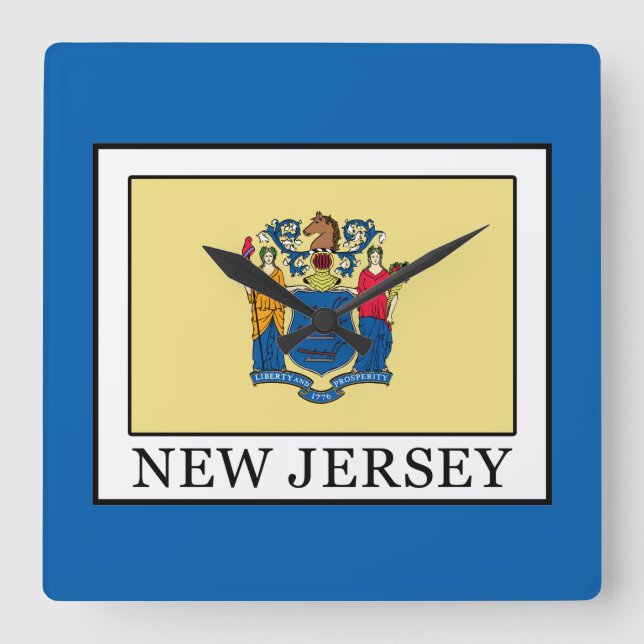 New Jersey Square Wall Clock (Front)