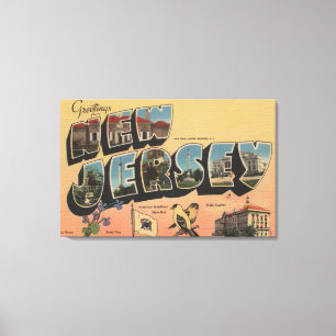 New Jersey (State Capital/Flower/Bird) Canvas Print