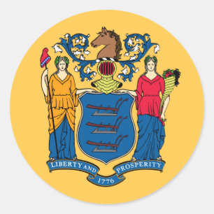 New Jersey State Flag Classic Round Sticker