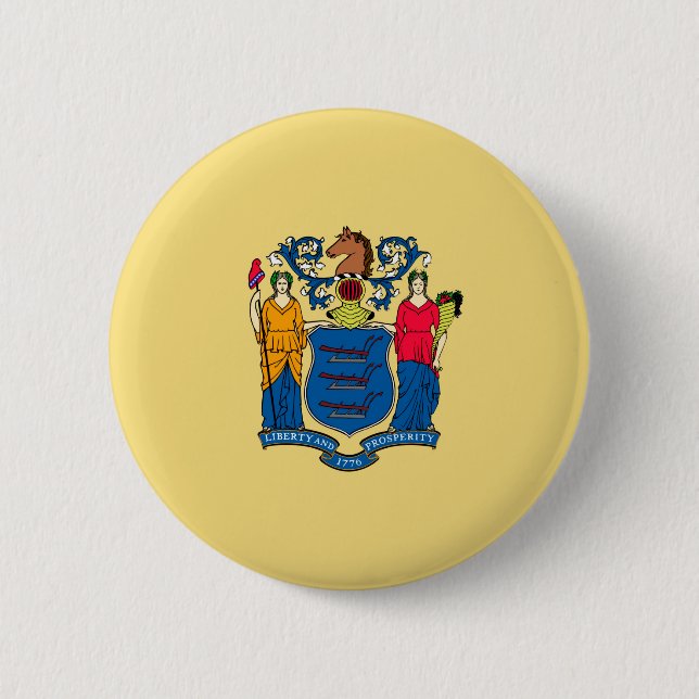 New Jersey State Flag Design 6 Cm Round Badge (Front)