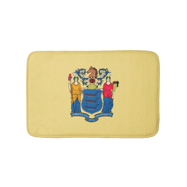 New Jersey State Flag Design Bath Mat (Front)