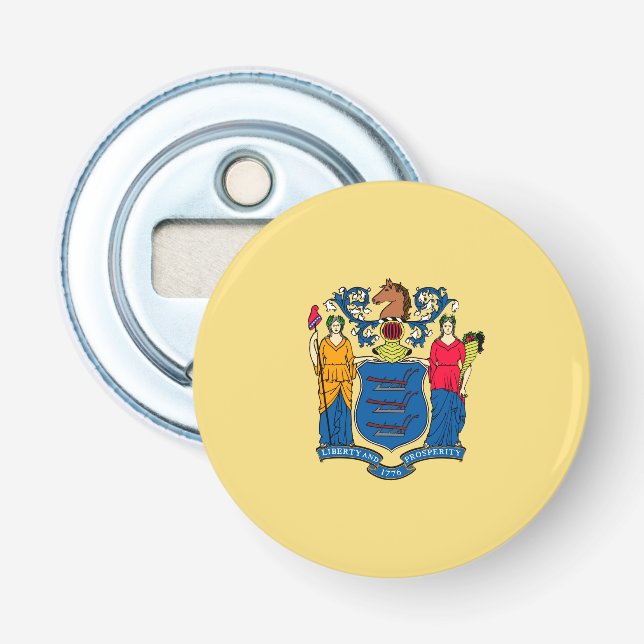 New Jersey State Flag Design Decor Bottle Opener (Front)