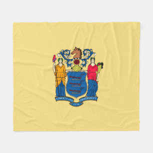 New Jersey State Flag Design Fleece Blanket