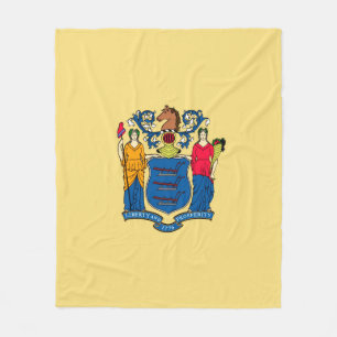 New Jersey State Flag Design Fleece Blanket