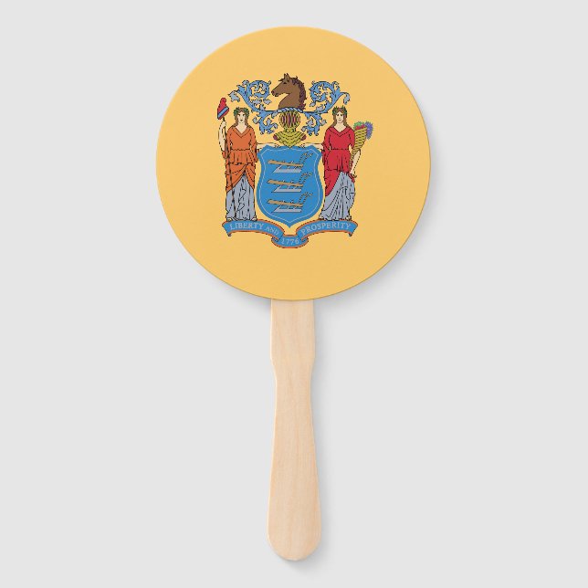 New Jersey State Flag Hand Fan (Front)