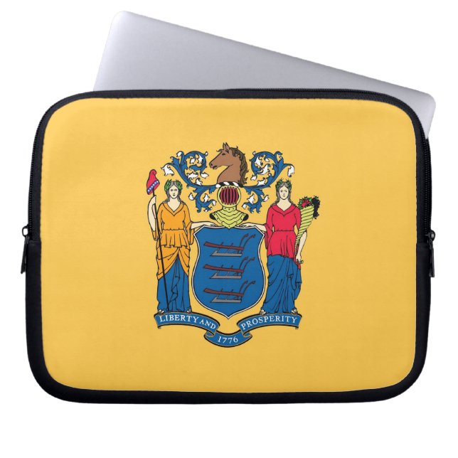 New Jersey State Flag Laptop Sleeve (Front)