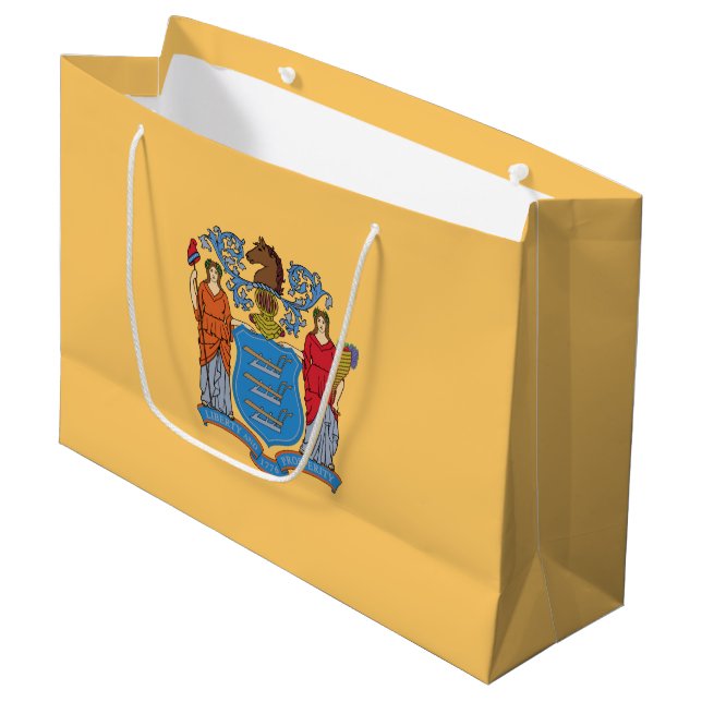 New Jersey State Flag Large Gift Bag (Front Angled)