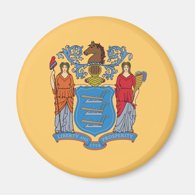 New Jersey State Flag Magnet (Front)