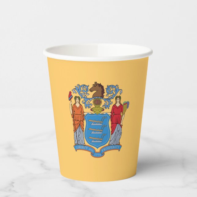 New Jersey State Flag Paper Cups (Left)