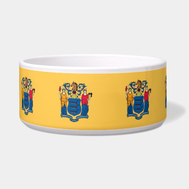 New Jersey State Flag Pet Bowl (Left)