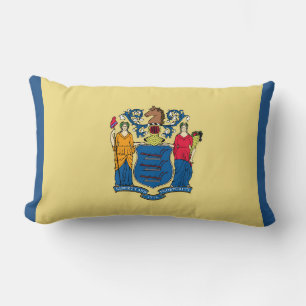 New Jersey State Flag Print Patriotic Lumbar Cushion