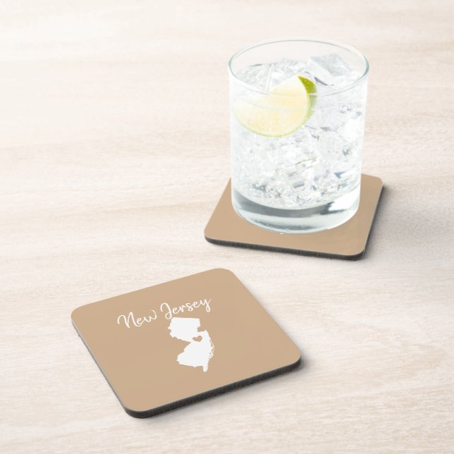New Jersey   state map love home  Coaster (Right Side)