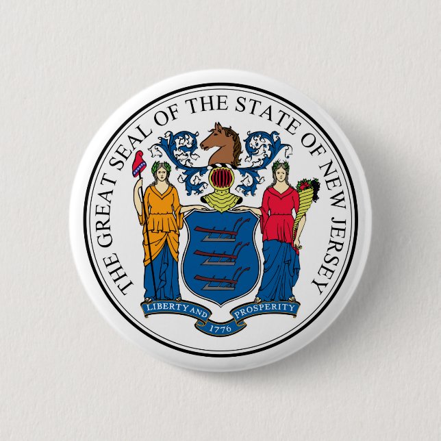 New Jersey state seal america republic symbol flag 6 Cm Round Badge (Front)