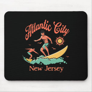 New Jersey Surfer Atlantic City Nj Surfing Beach V Mouse Pad