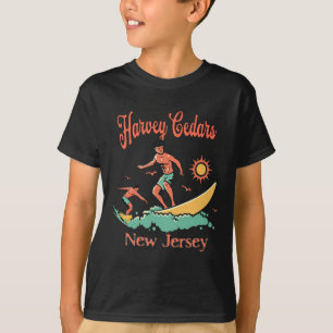 New Jersey Surfer Harvey Cedars Nj Surfing Beach V T-Shirt