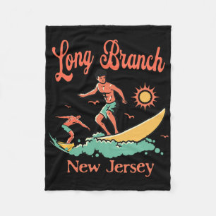 New Jersey Surfer Long Branch Nj Surfing Beach Vac Fleece Blanket